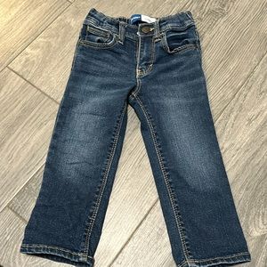 Size 2T blue jeans with adjustable waistband, worn 1x